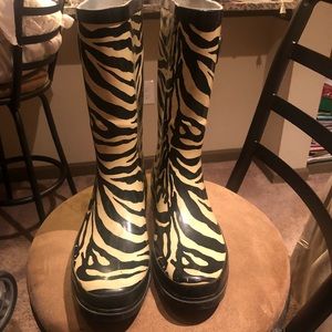 Rain boots — gently worn